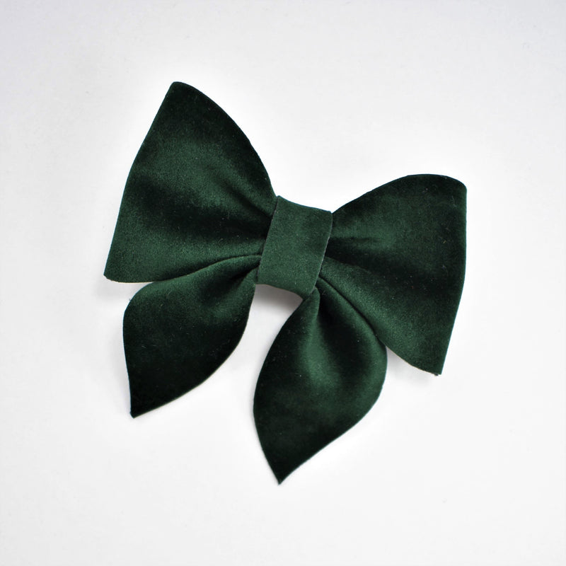 Green Velvet Sailor Bow