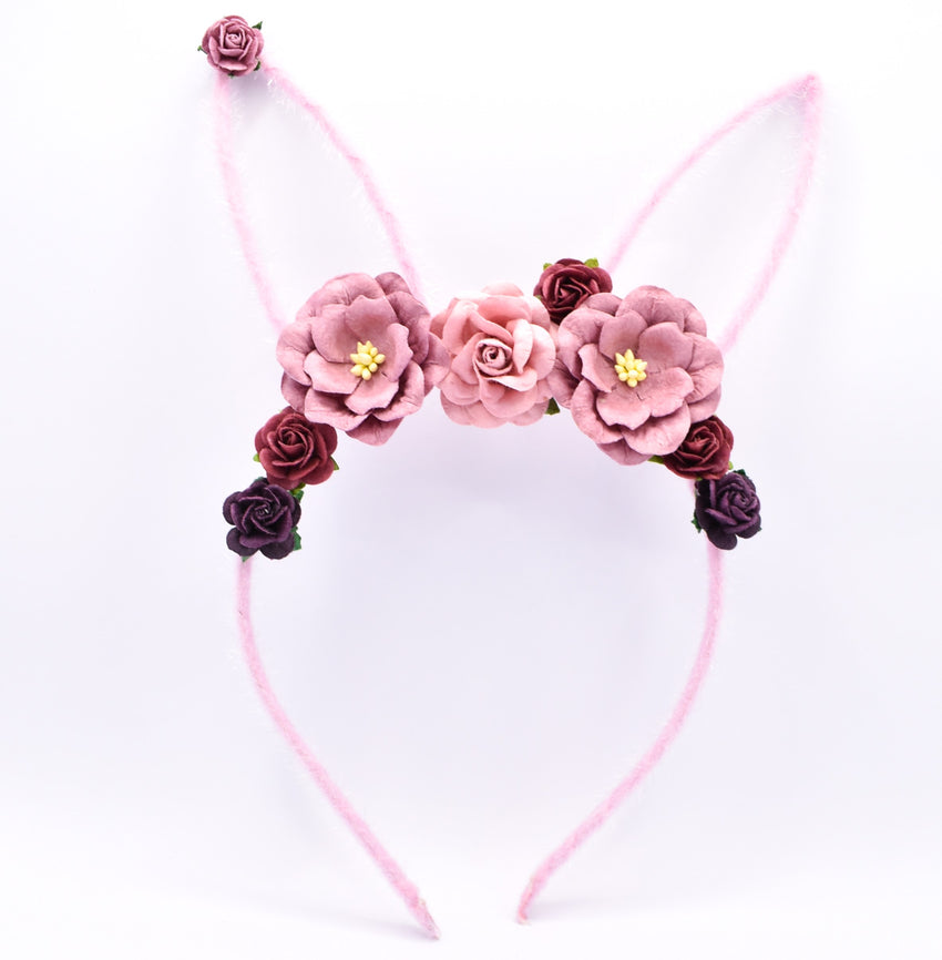 Floral Easter Bunny Ears Headband