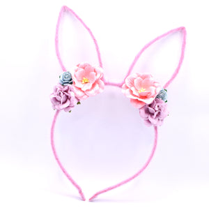 Floral Easter Bunny Ears Headband