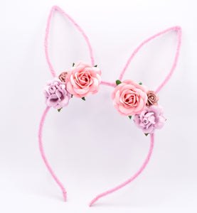 Floral Easter Bunny Ears Headband