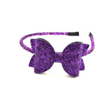 Glitter Bow Headband - purple