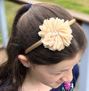 Flower Headband - tan