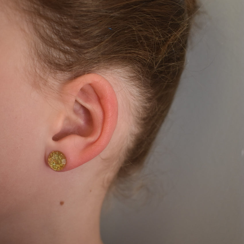 Earrings - gold/silver glitter