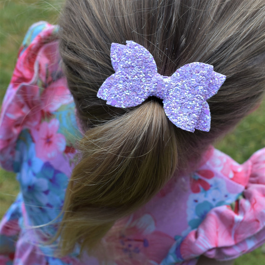 Annabelle Bow Hair Clip - pastel glitter
