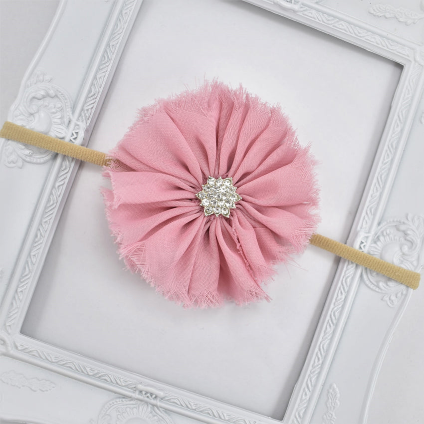 Dusty Pink Chiffon Flower Headband