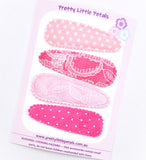 Snap Clips - pink - set of 4