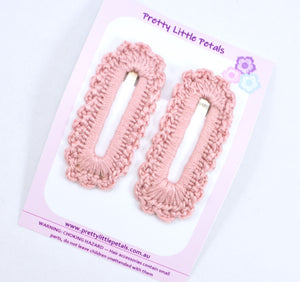 Crochet Snap Clips - pink