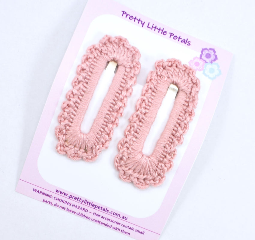 Crochet Snap Clips - pink