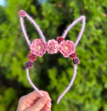 Floral Easter Bunny Ears Headband