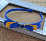 School Headband - Ribbon Bow with rhinestone buckle