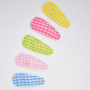 gingham baby snap clips 